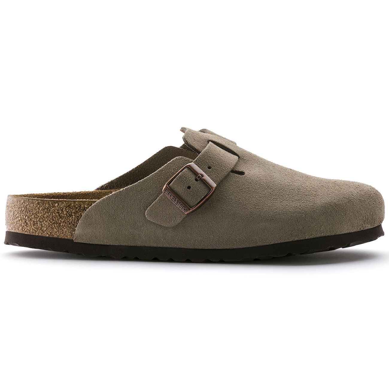 Birkenstock Classic, Boston, Narrow Fit, Suede Leather, Taupe Clogs Birkenstock Classic Taupe 38 