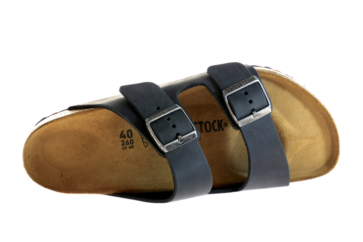 Birkenstock Classic, Arizona, Oiled Leather, Regular Fit, Black Sandals Birkenstock Classic 