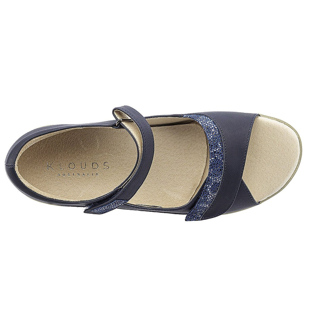 Klouds, Tracy, Sandal, Leather, Navy Combo Sandals Klouds 