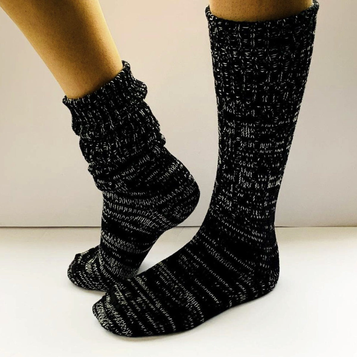Pure Merino Wool Mongrel Socks, Black &amp; White Socks Mongrel Socks 