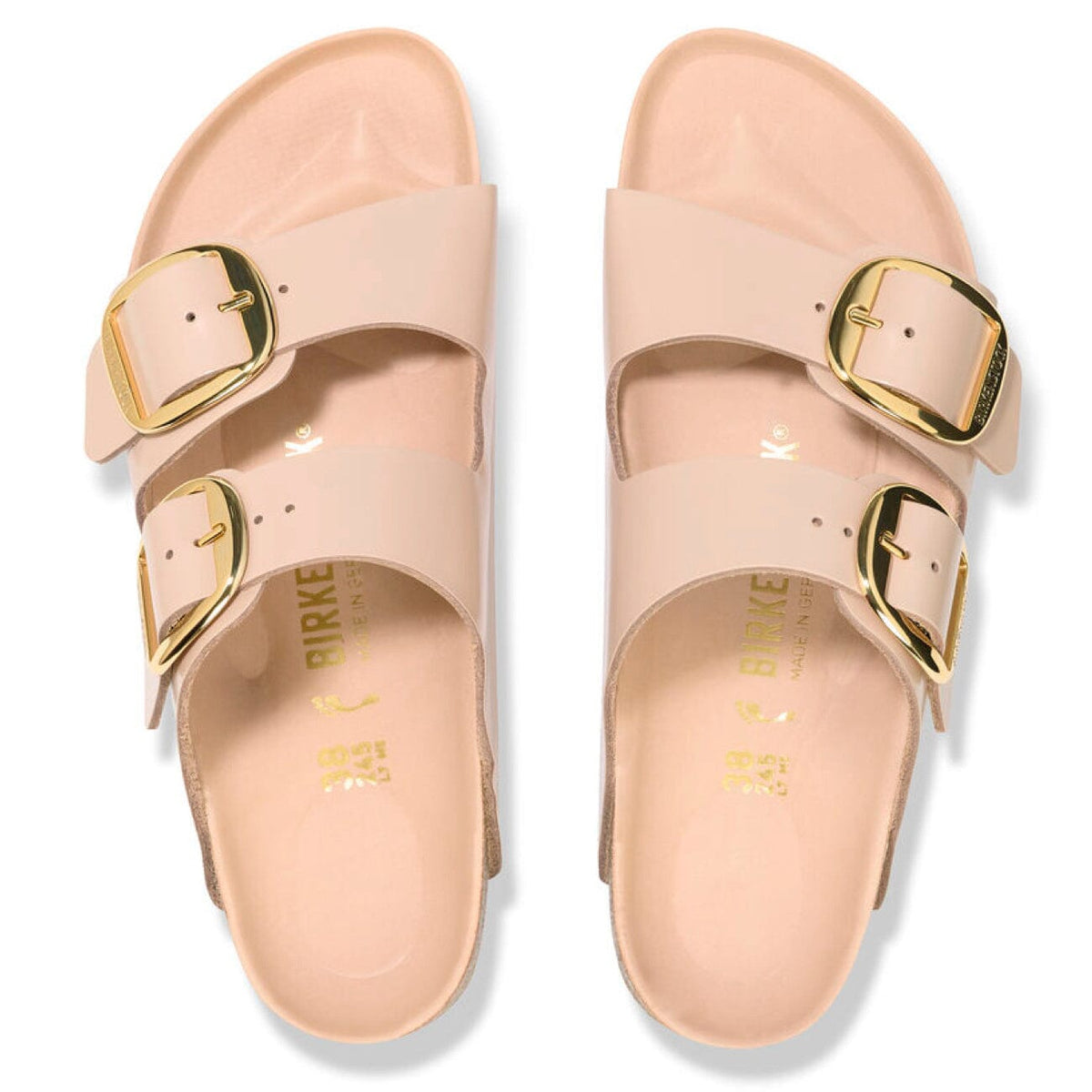 Birkenstock Seasonal, Arizona, Big Buckle, Natural/Patent Leather, Regular Fit, New Beige Sandals Birkenstock Seasonal 