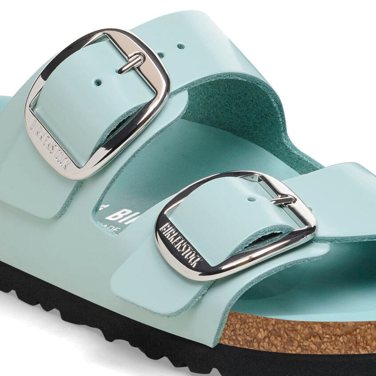 Birkenstock Seasonal, Arizona, Big Buckle, Natural/Patent Leather, Regular Fit, Surf Green Sandals Birkenstock Seasonal 