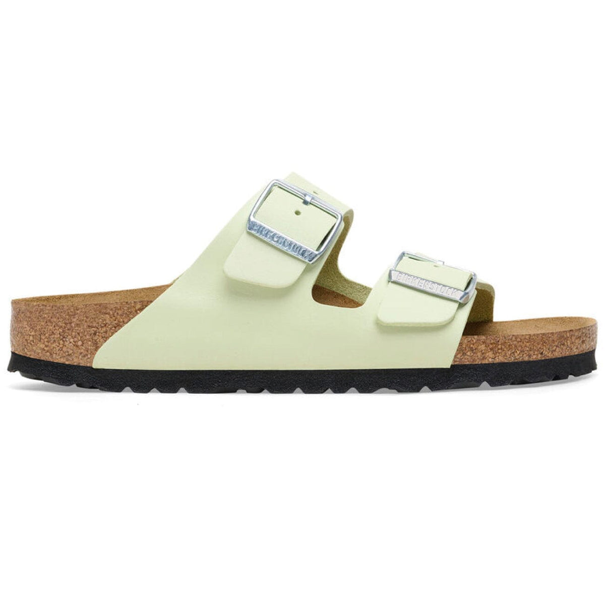 Birkenstock Seasonal, Arizona, Soft Nubuck Leather, Narrow Fit, Faded Lime Sandals Birkenstock Seasonal 