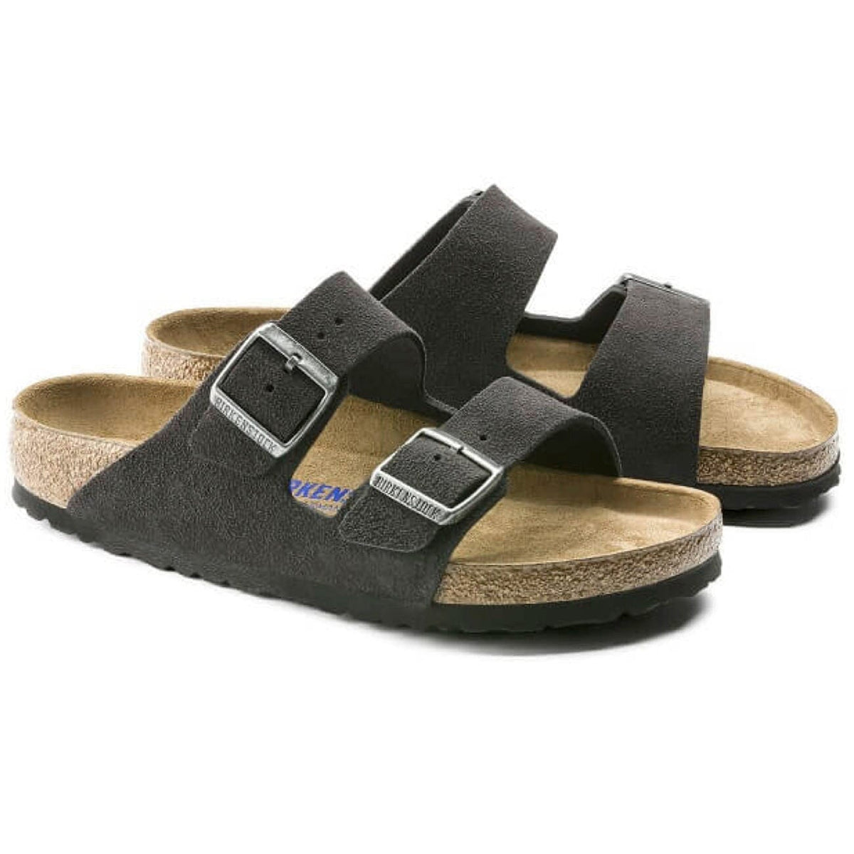 Birkenstock Arizona SFB Velvet Grey Suede Leather Regular Fit Sandals Birkenstock Seasonal 