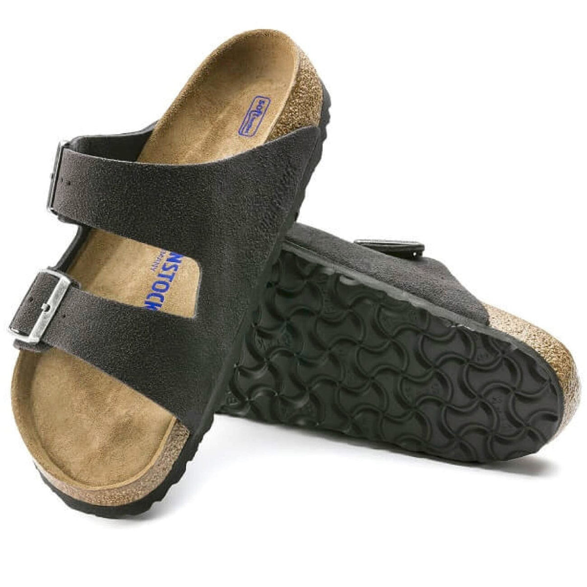 Birkenstock Arizona SFB Velvet Grey Suede Leather Regular Fit Sandals Birkenstock Seasonal 
