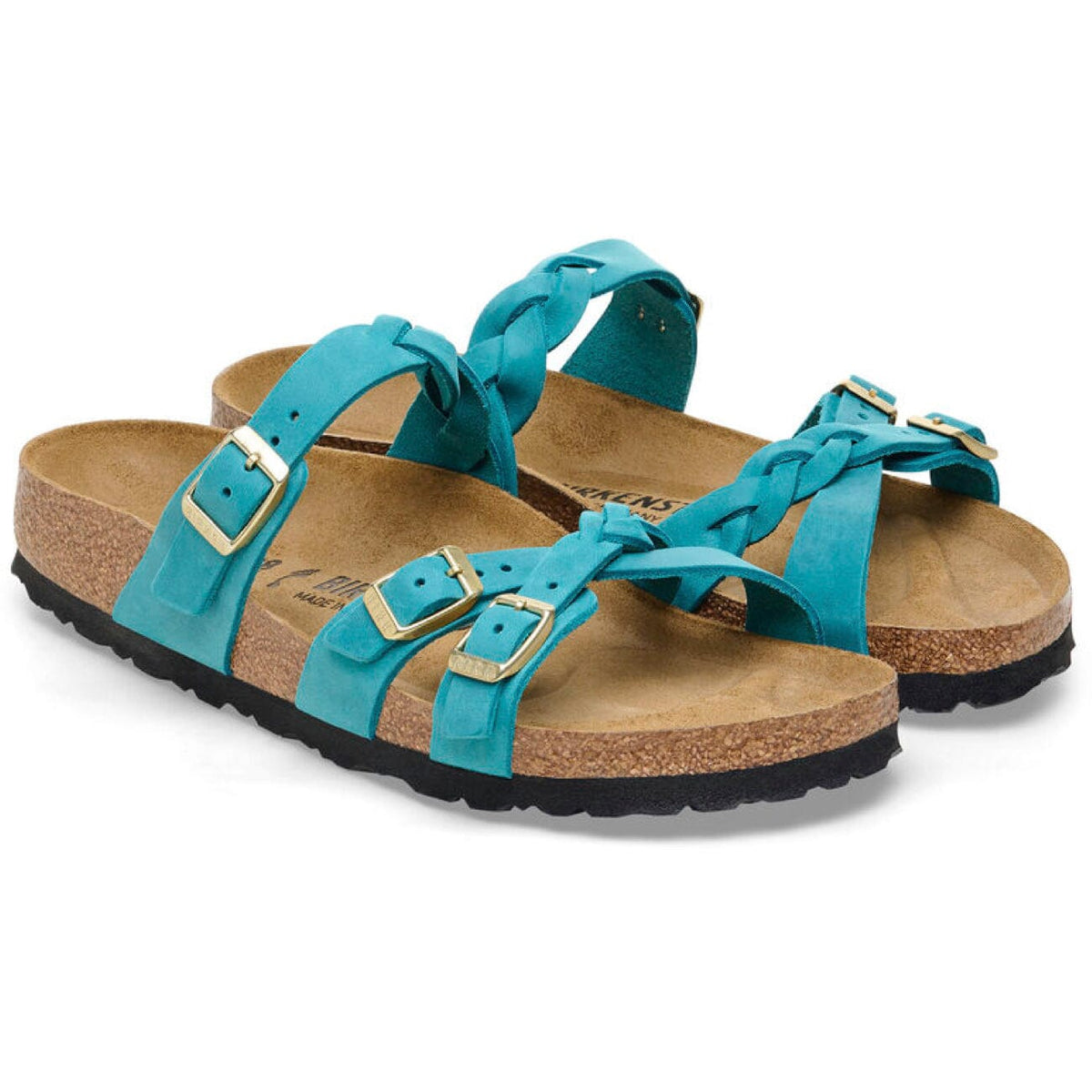 Birkenstock Seasonal, Franca Braided, Oiled Leather, Regular Fit, Biscay Bay Sandals Birkenstock Seasonal 