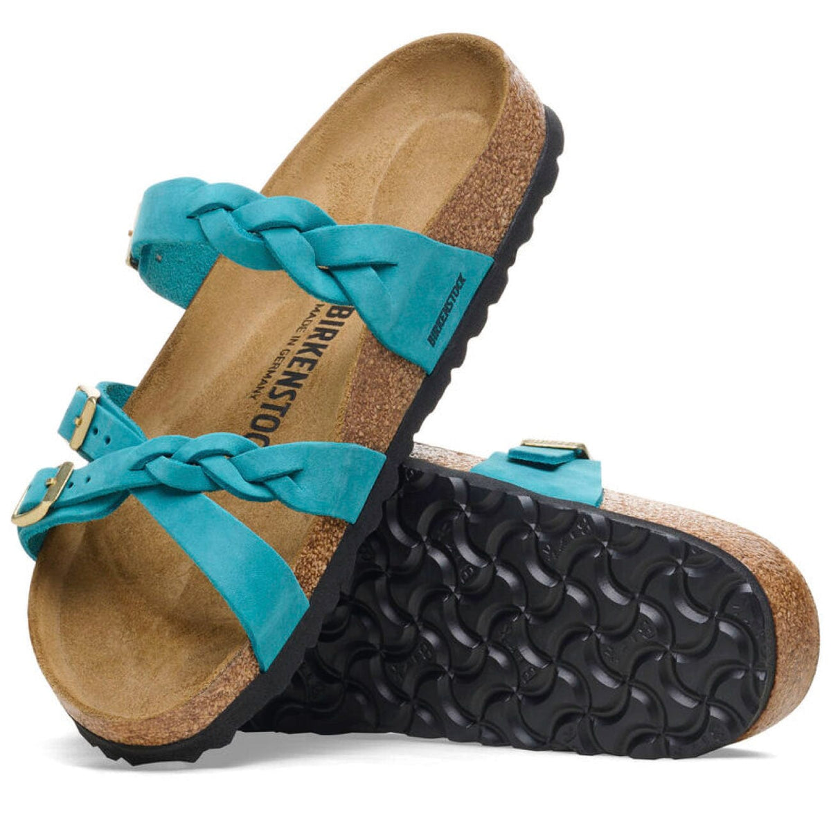 Birkenstock Seasonal, Franca Braided, Oiled Leather, Regular Fit, Biscay Bay Sandals Birkenstock Seasonal 