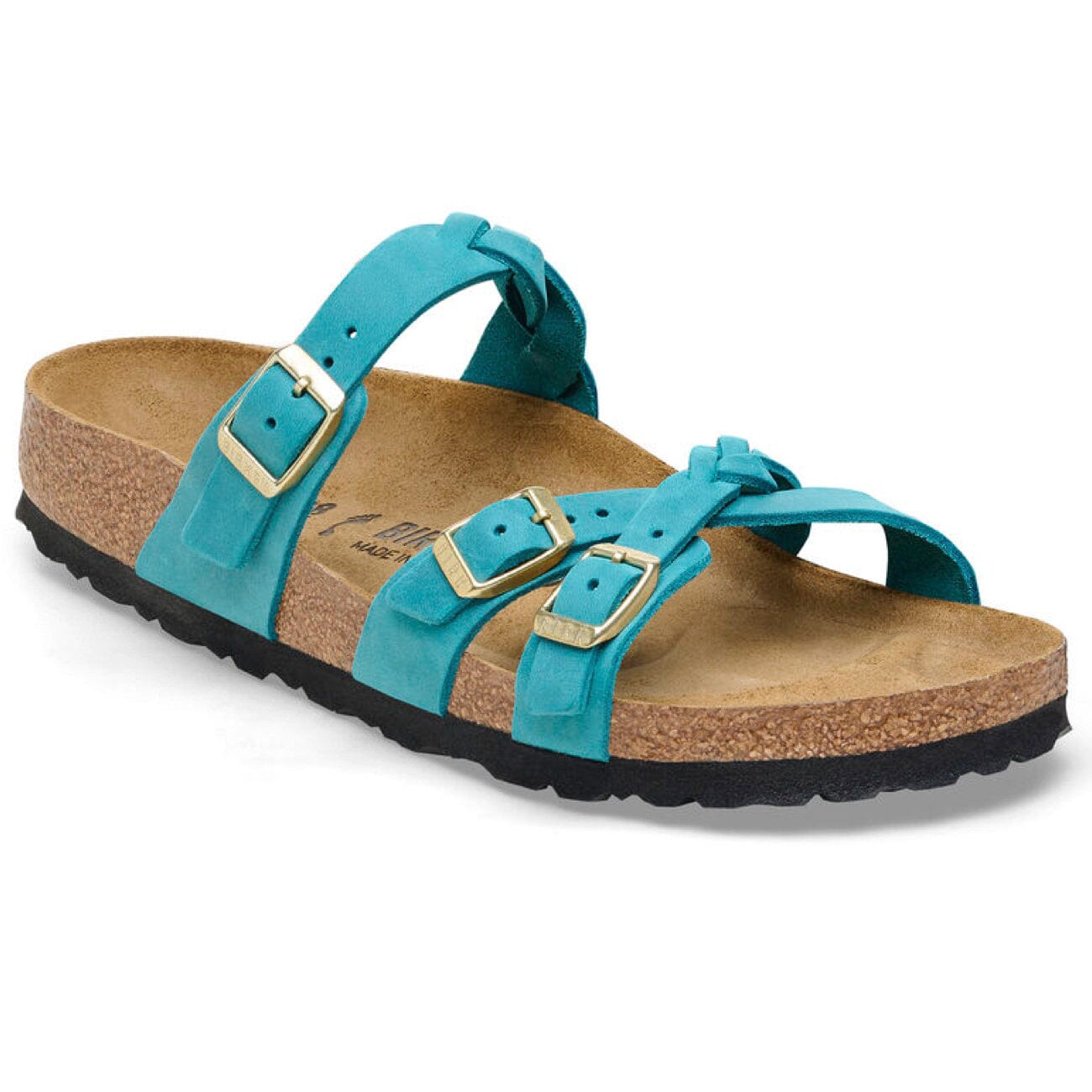 Birkenstock Seasonal, Franca Braided, Oiled Leather, Regular Fit, Biscay Bay Sandals Birkenstock Seasonal Biscay Bay 36 