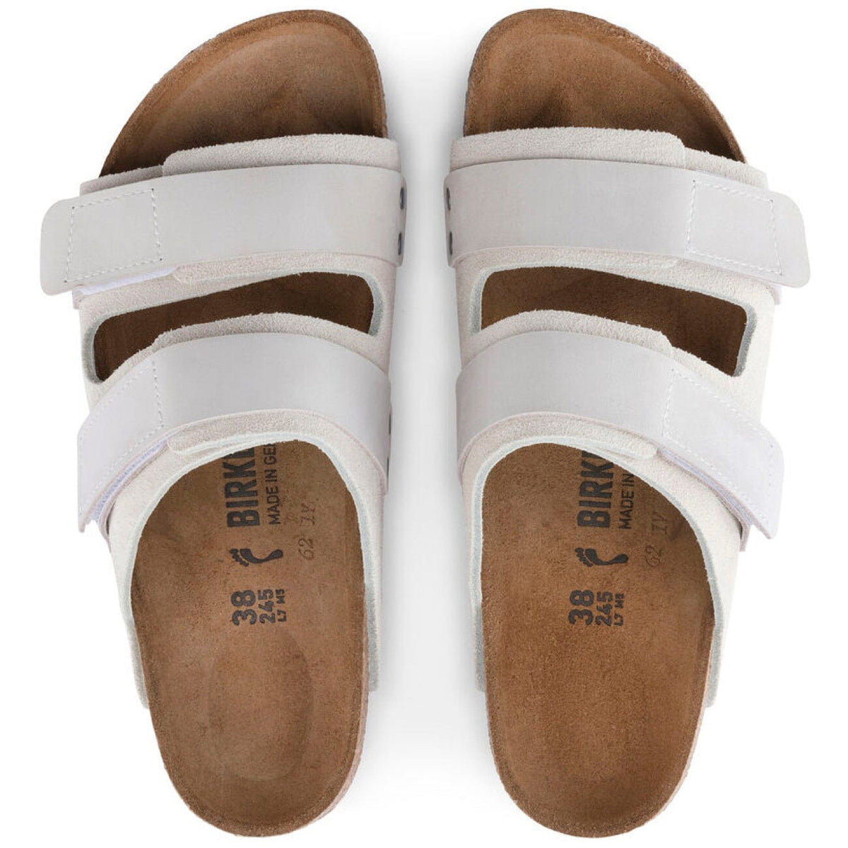 Birkenstock, UJI, Suede/Nubuck Leather, Narrow Fit, Antique White Sandals Birkenstock Seasonal 