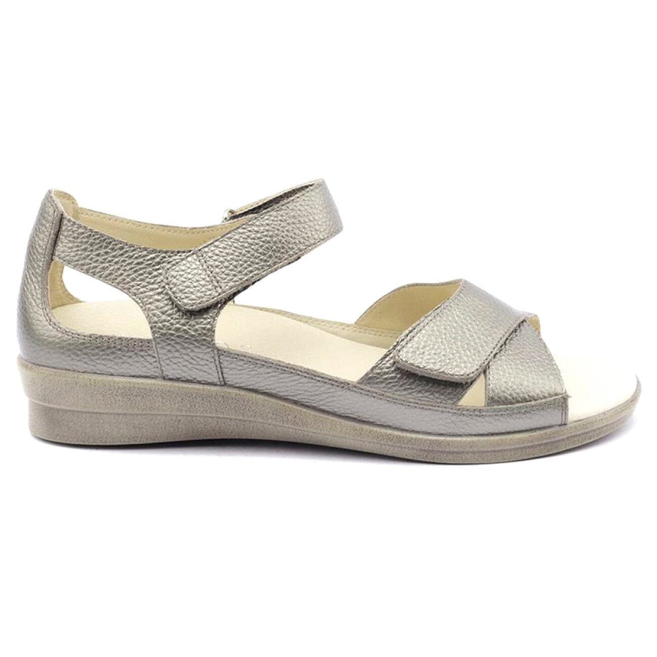 Klouds, Tasha, Sandal, Leather, Pebbled Metallic Sandals Klouds Pebbled Metallic 37 