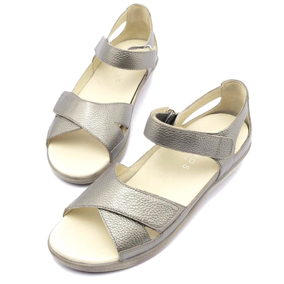 Klouds, Tasha, Sandal, Leather, Pebbled Metallic Sandals Klouds 