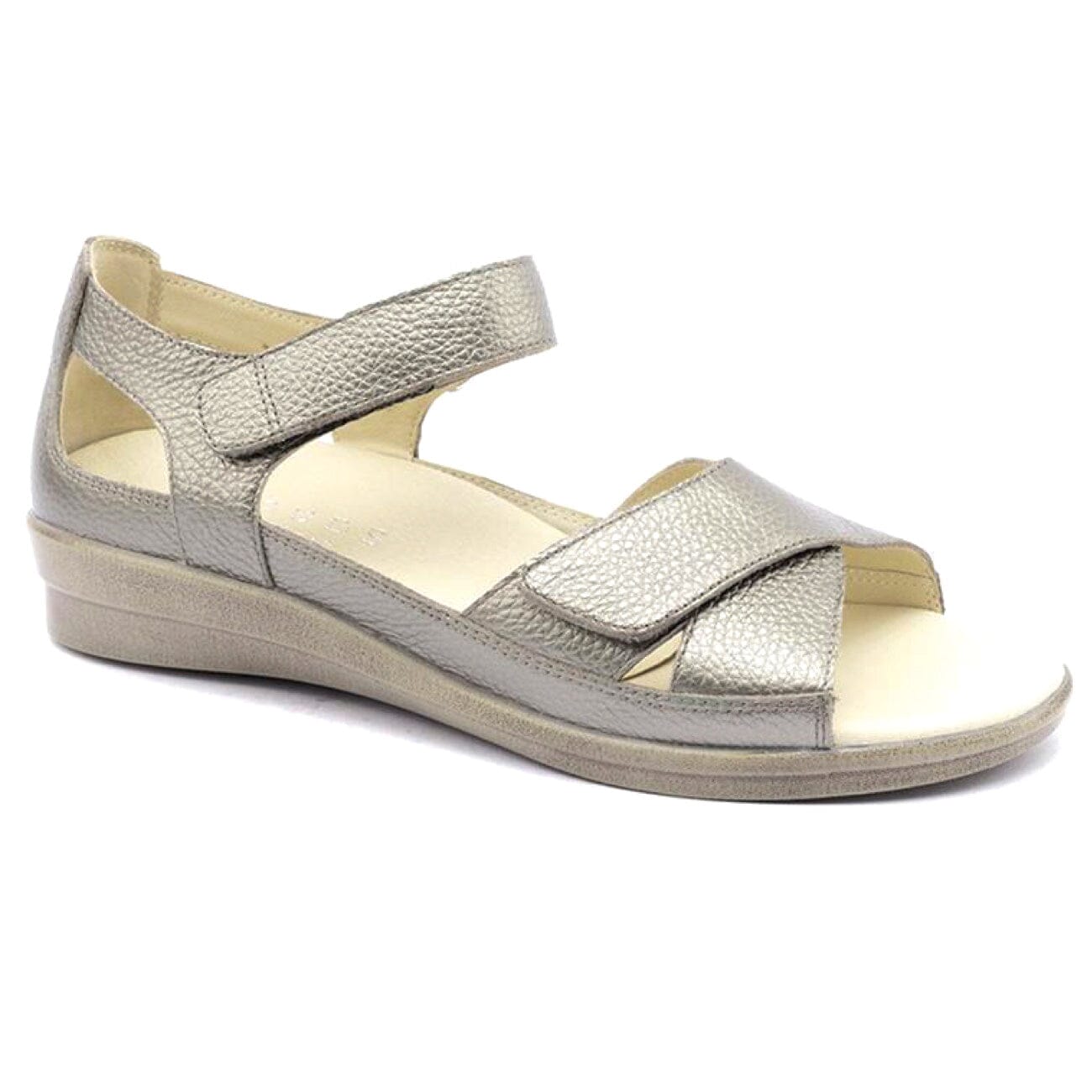 Klouds, Tasha, Sandal, Leather, Pebbled Metallic Sandals Klouds Pebbled Metallic 37 