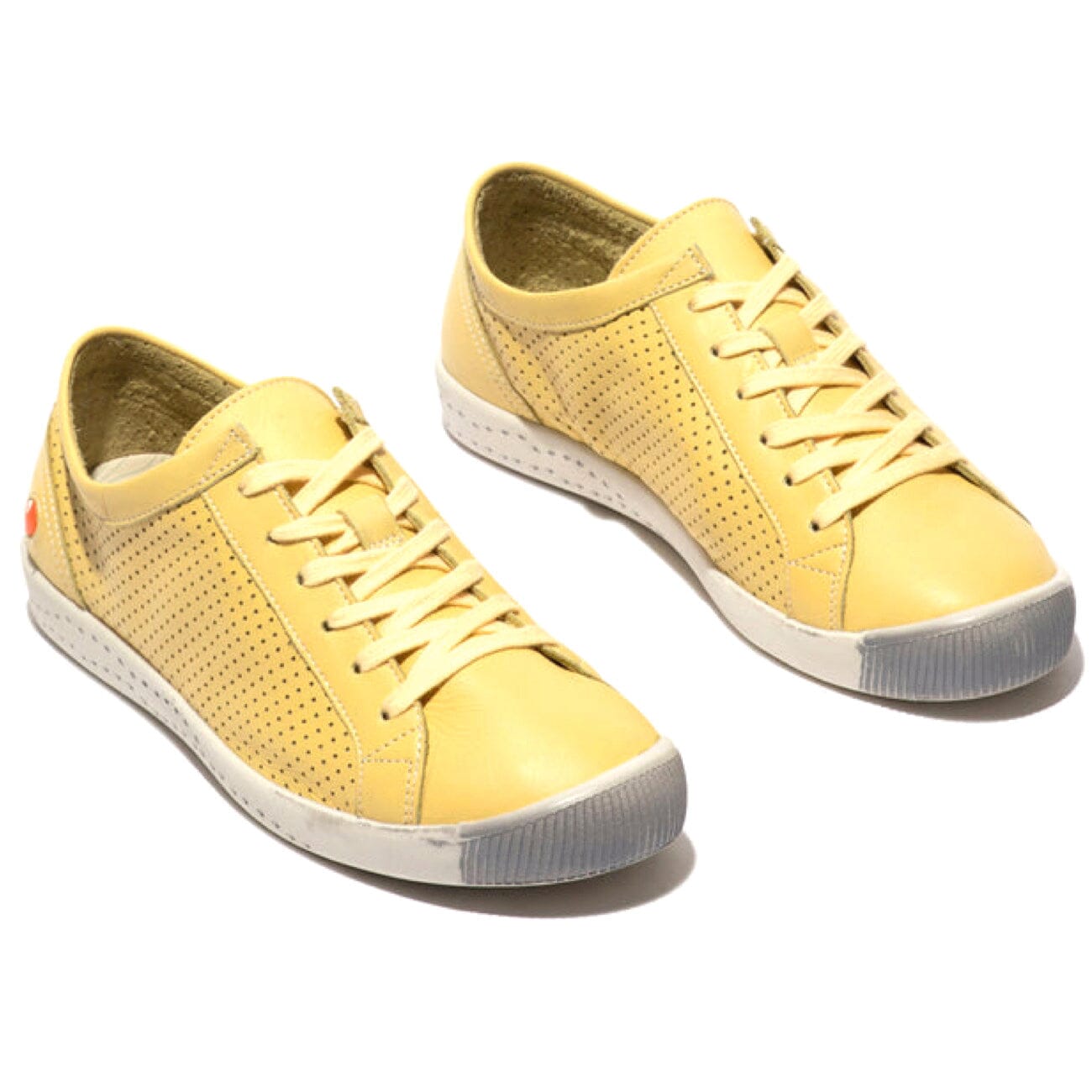 Softinos, Ica388, Laceup Shoe, Smooth Leather, Light Yellow Shoes Softinos Light Yellow 36 