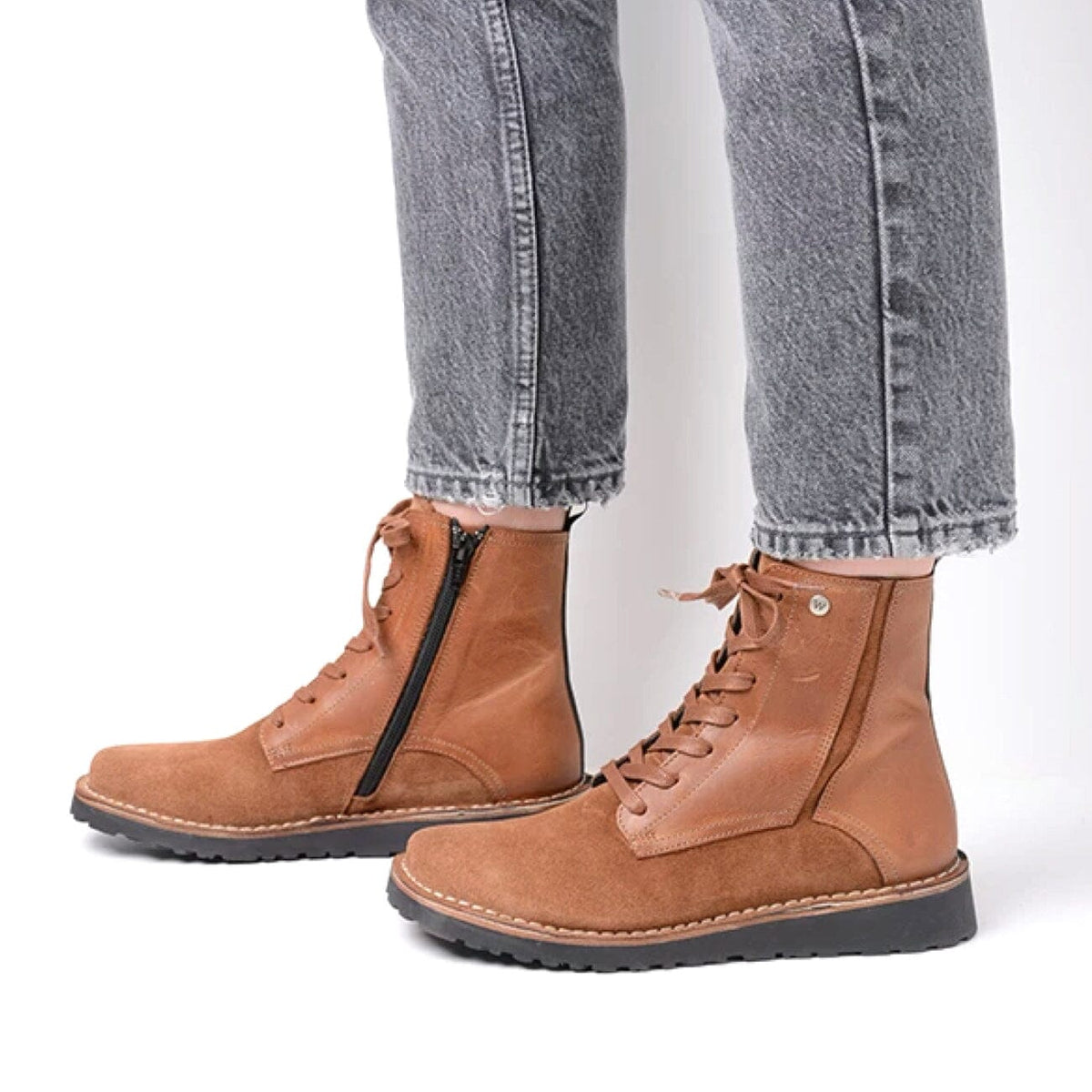 Wolky, Wagga Wagga, Boots, Suede Leather, Cognac Boots Wolky 