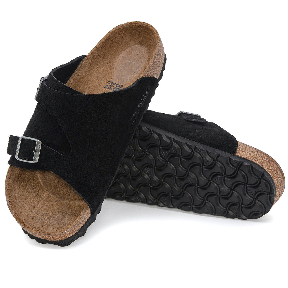 Birkenstock Zurich, Narrow Fit, Suede Leather, Soft Footbed, Black