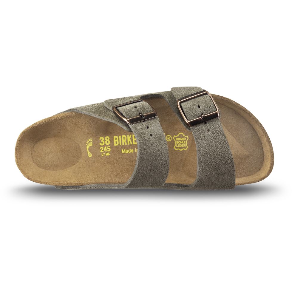 Birkenstock Classic, Arizona, Suede Leather, Regular Fit, Taupe Sandals Birkenstock Classic 