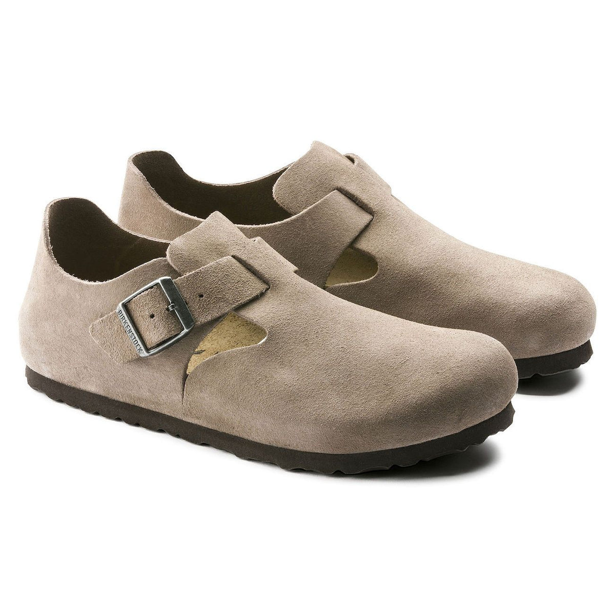 Birkenstock Shoes, London, Suede Leather, Narrow Fit, Taupe Shoes Birkenstock Shoes 