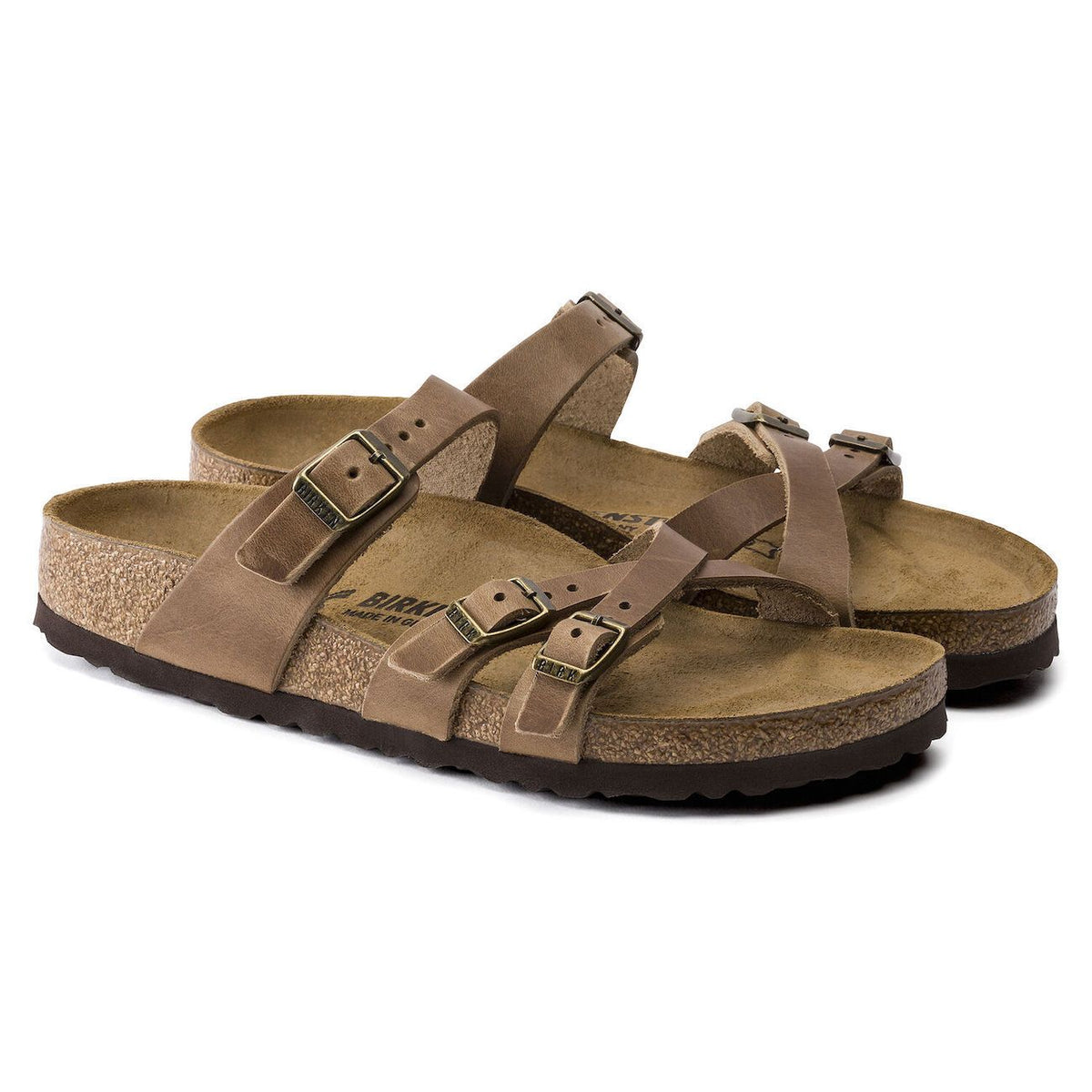 Birkenstock Classic, Franca, Oiled Leather, Regular Fit, Tobacco Brown Sandals Birkenstock Classic 