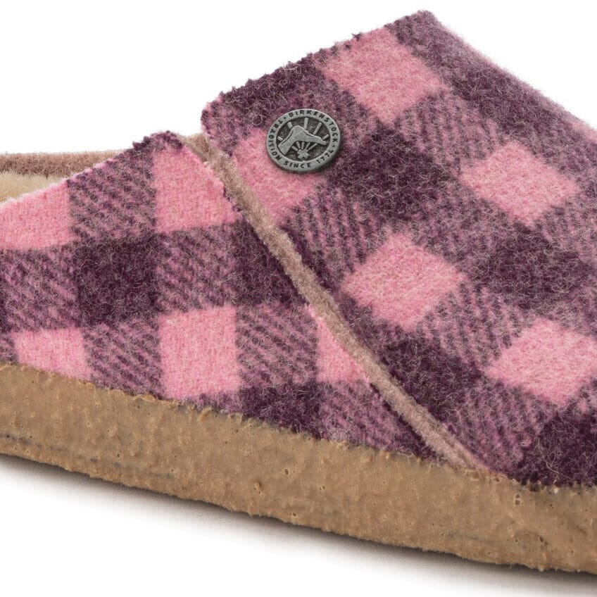 Birkenstock Seasonal, Zermatt, Wool Felt/Shearling, Narrow Fit, Dark Berry/Pink House Shoes Birkenstock Seasonal 