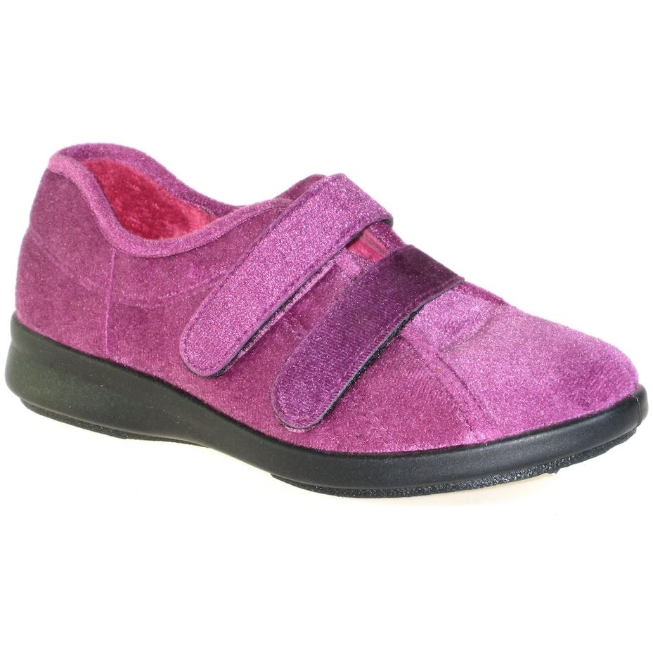 Easy B, Eunice, Wide Fit, Textile House Shoes Easy B / Comfort & Fit Pty Ltd Heather W6 
