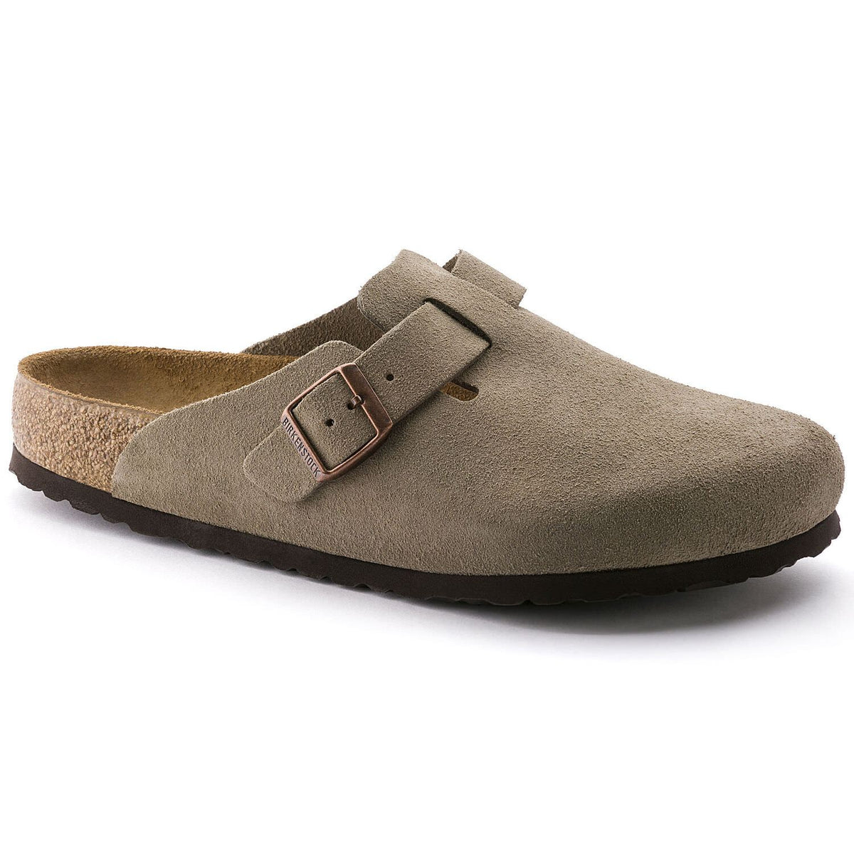 Birkenstock Boston, Narrow Fit, Soft Footbed, Suede Leather, Taupe Clogs Birkenstock Classic Taupe 37 