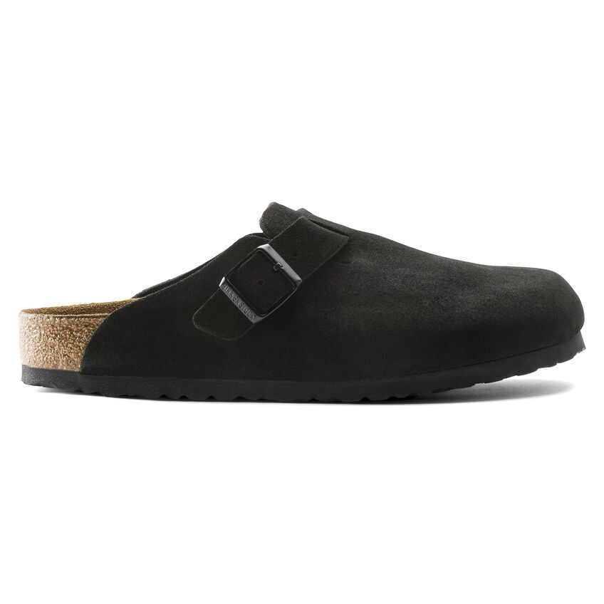 Birkenstock Boston, Regular Fit, Soft Footbed, Suede Leather, Black Clogs Birkenstock Classic 