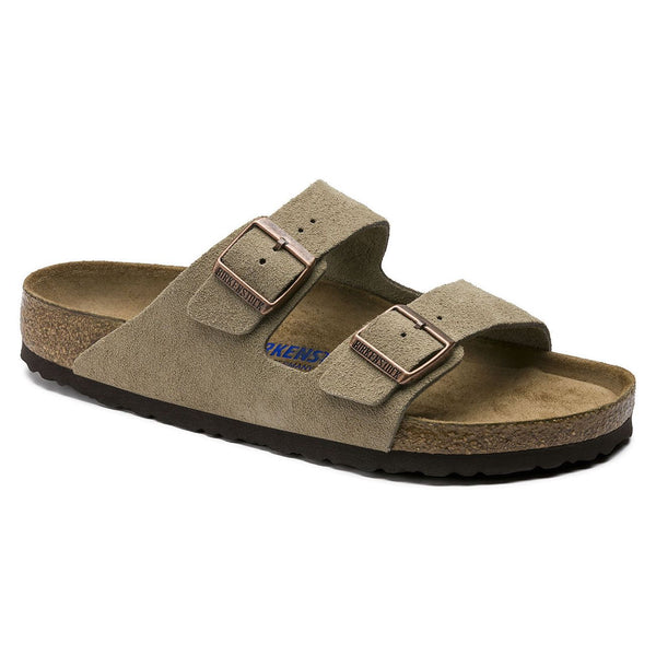 Birkenstock Arizona Suede Leather Sandal | Taupe | Soft Footbed ...
