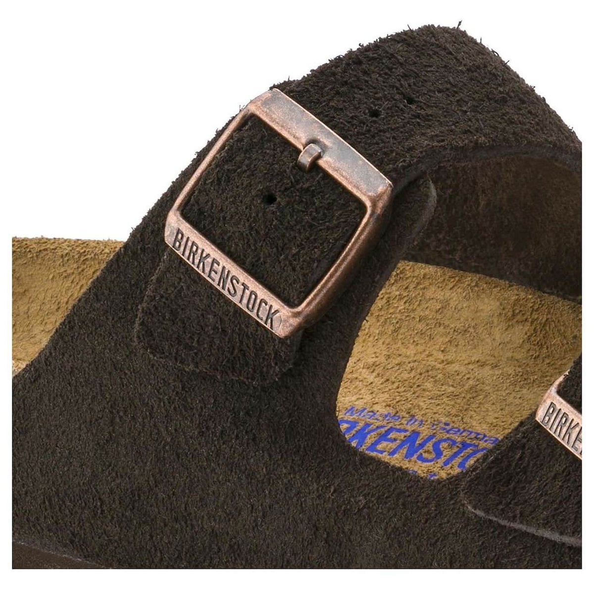 Birkenstock Classic, Arizona, Suede Leather, Soft-footbed, Regular Fit, Mocca Sandals Birkenstock Classic 