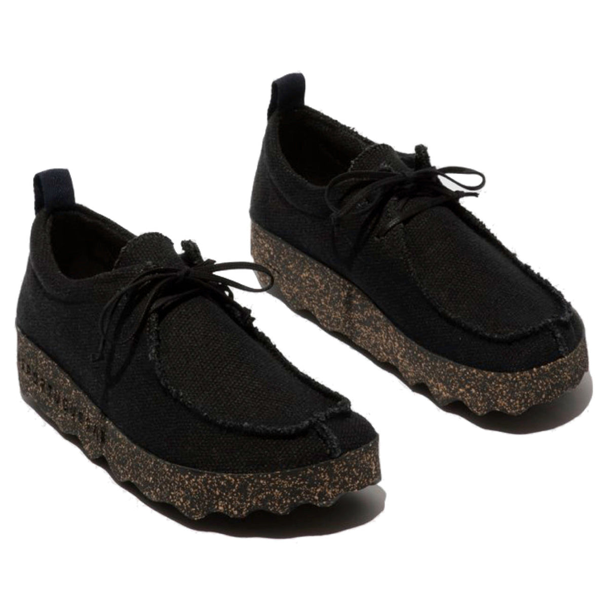 Asportuguesus, AS21 Chat, Laceup Shoes, Black Linen &amp; Black sole Shoes Asportuguesas Black Linen &amp; Black sole 37 