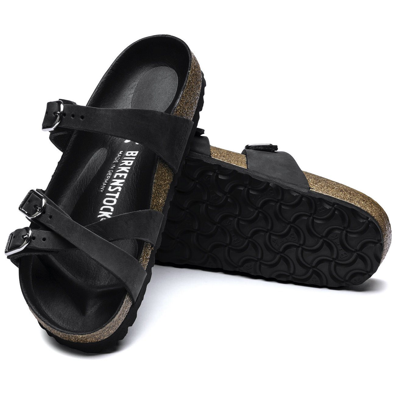 Birkenstock Seasonal, Franca, Oiled Leather, Regular Fit, Black Sandals Birkenstock Seasonal Black 36 