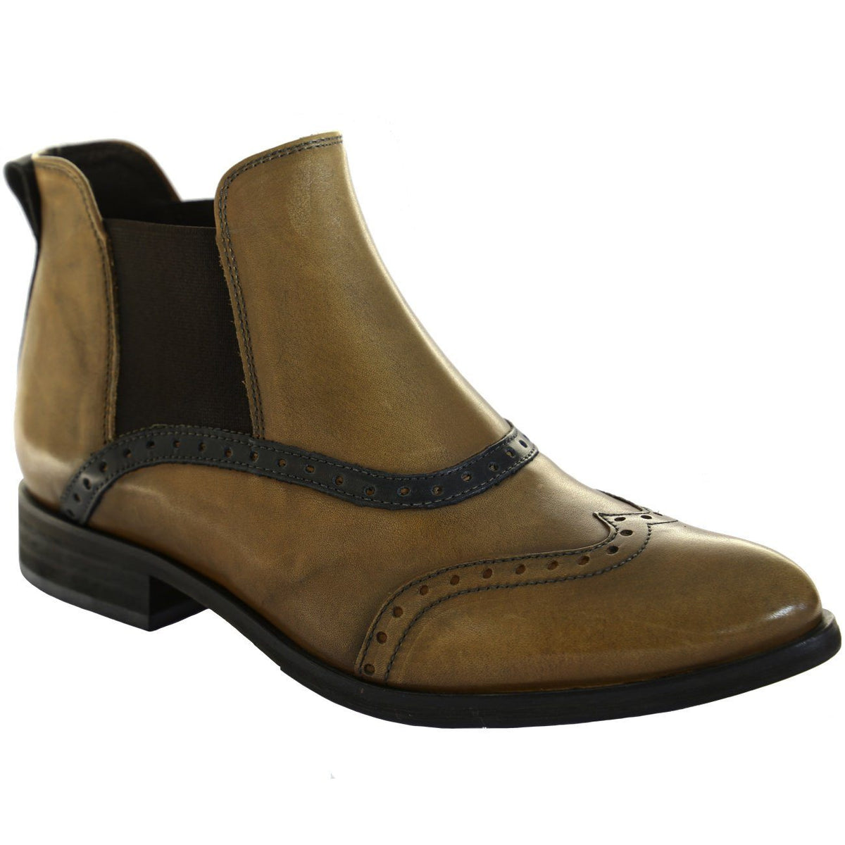 Dkode, Solvi, Boots, Leather, Cognac/Black Boots Dkode Cognac/Black 007 37 