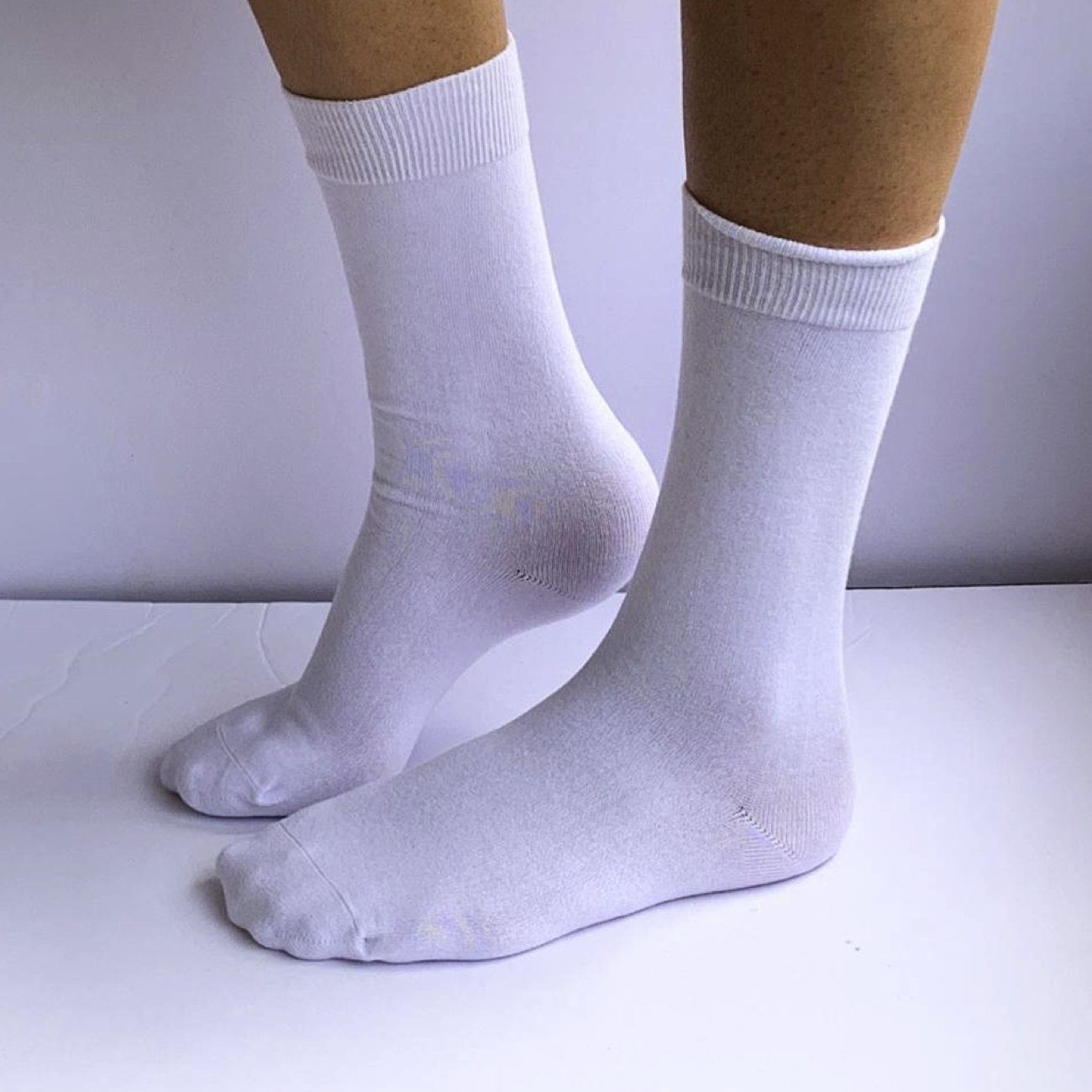 Dr Socks, 95% Cotton, 5% Elastane, Loose top, No Toe Seam, White Socks Mongrel Socks White 2-8 