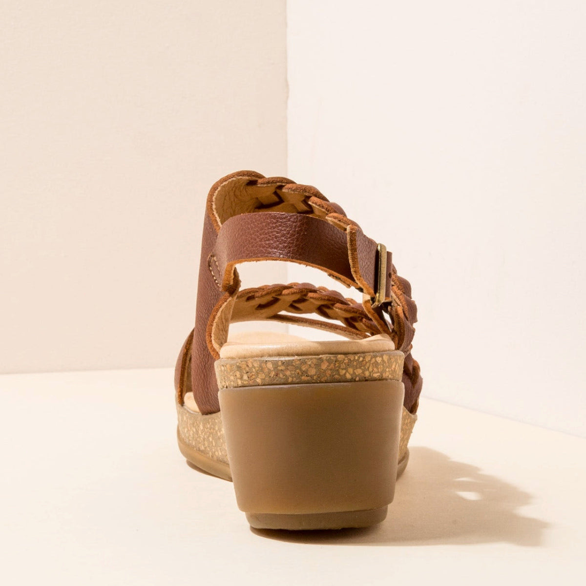 El Naturalista, LEAVES, Wedge Sandal, Natural Grain Leather, Wood Sandals El Natura Lista 