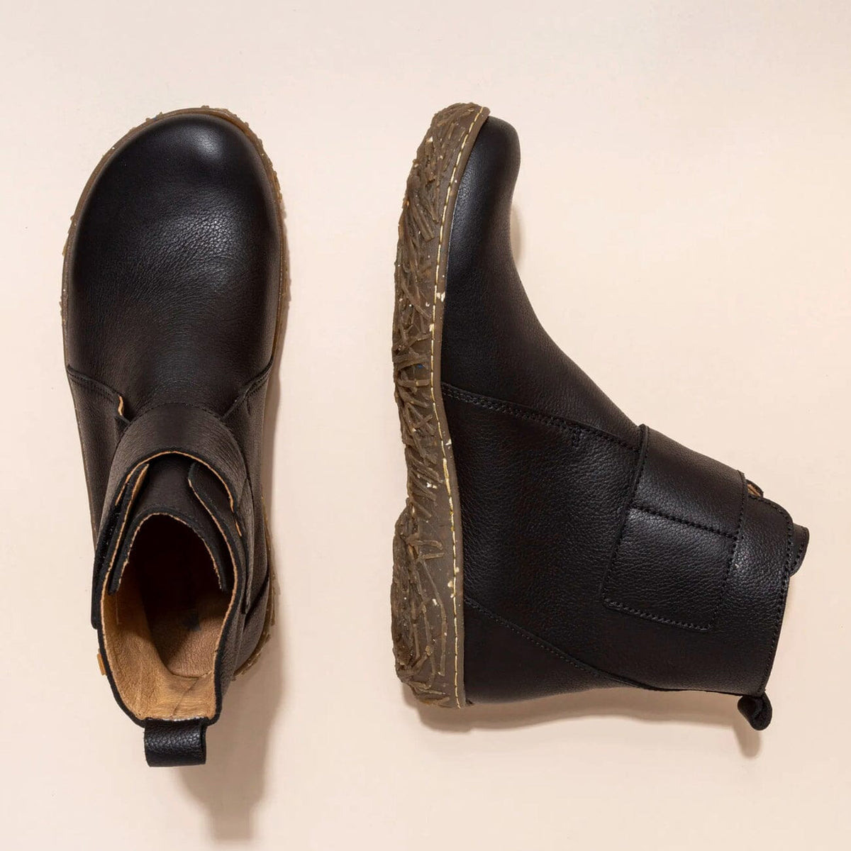 El Naturalista, NIDO ELLA, Boot, Natural Grain Leather, Black Boots El Natura Lista 