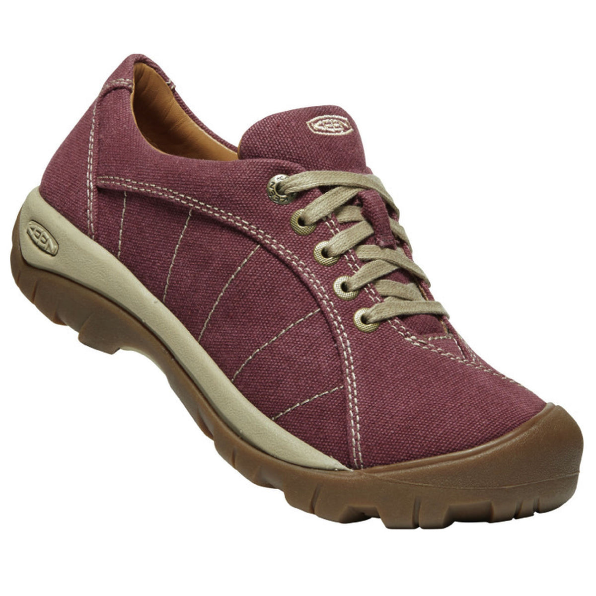 Keen, Presidio Canvas, Womens, Red Plaza Taupe Shoes Keen Red Plaza Taupe 10 