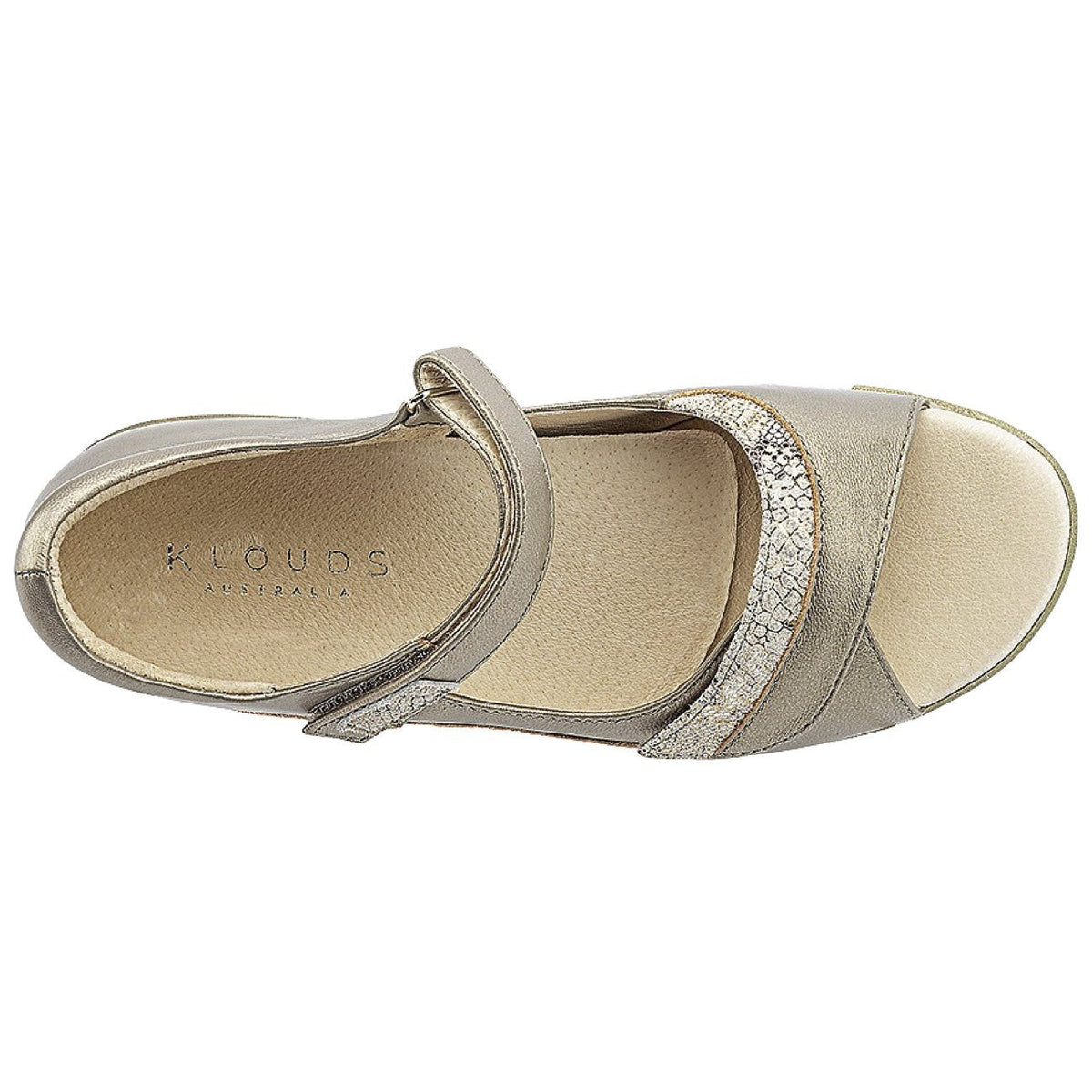 Klouds, Tracy, Sandal, Leather, Champagne Combo Sandals Klouds 