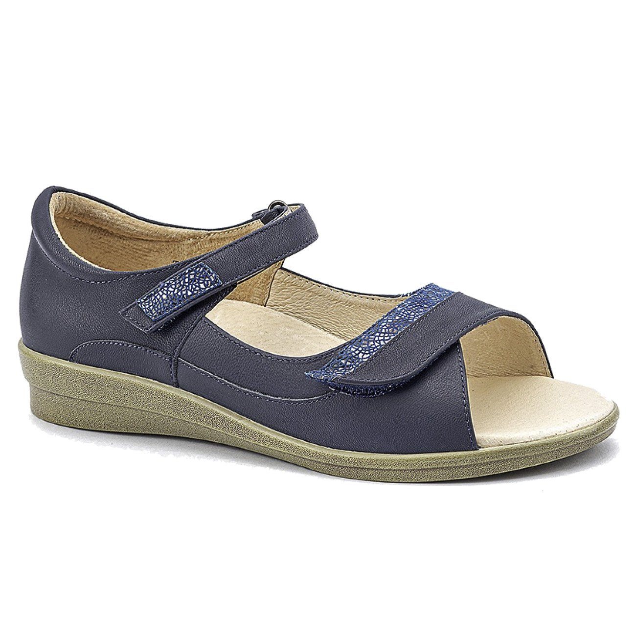 Klouds, Tracy, Sandal, Leather, Navy Combo Sandals Klouds Navy Combo 37 