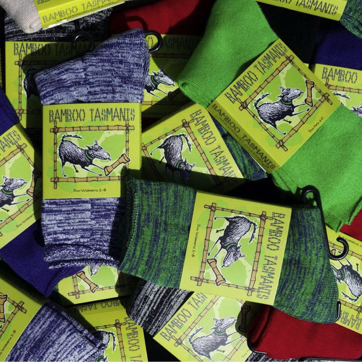 Mongrel Socks, Bamboo Full Cushion, Hypoallergenic, Antibacterial, Eco Friendly, Red &amp; Black Socks Mongrel Socks 
