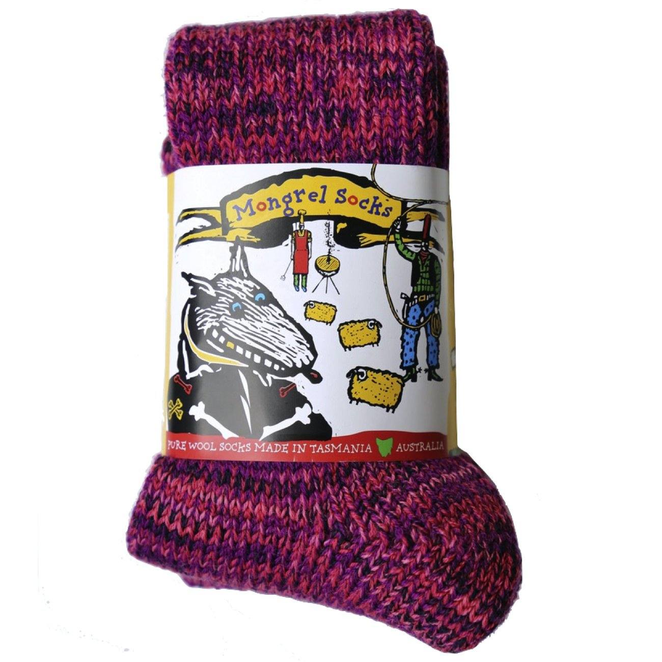 Pure Merino Wool Mongrel Socks, Mulberry Socks Mongrel Socks Mulberry XL 