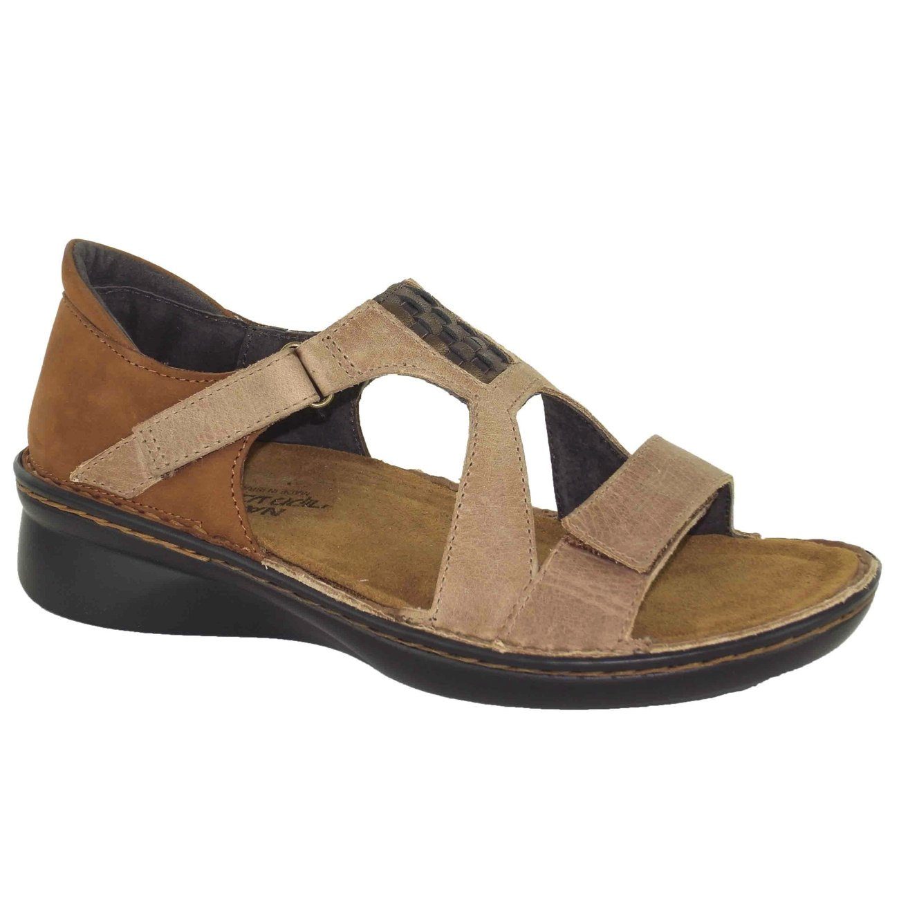 Naot, Figaro, Leather, Latte Brown Combo Sandals Naot Latte Brown Combo 35 
