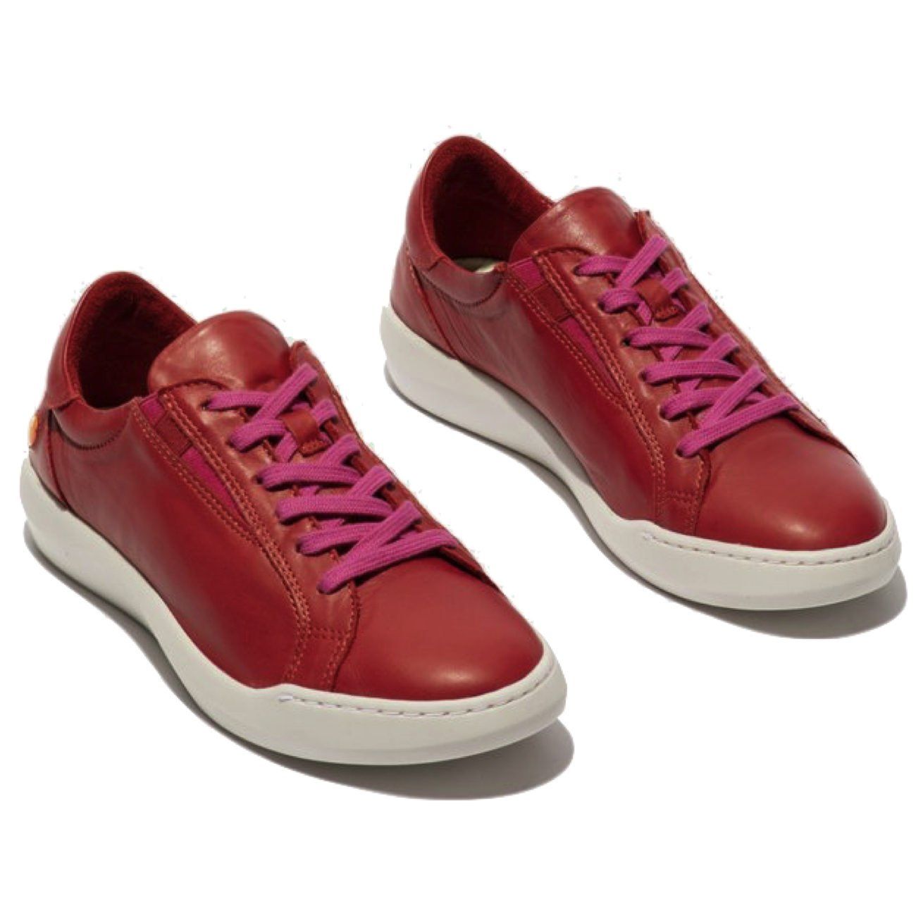 Softinos, Belv639, Laceup Shoe, Supple Leather, Cherry Red Shoes Softinos Cherry Red 36 