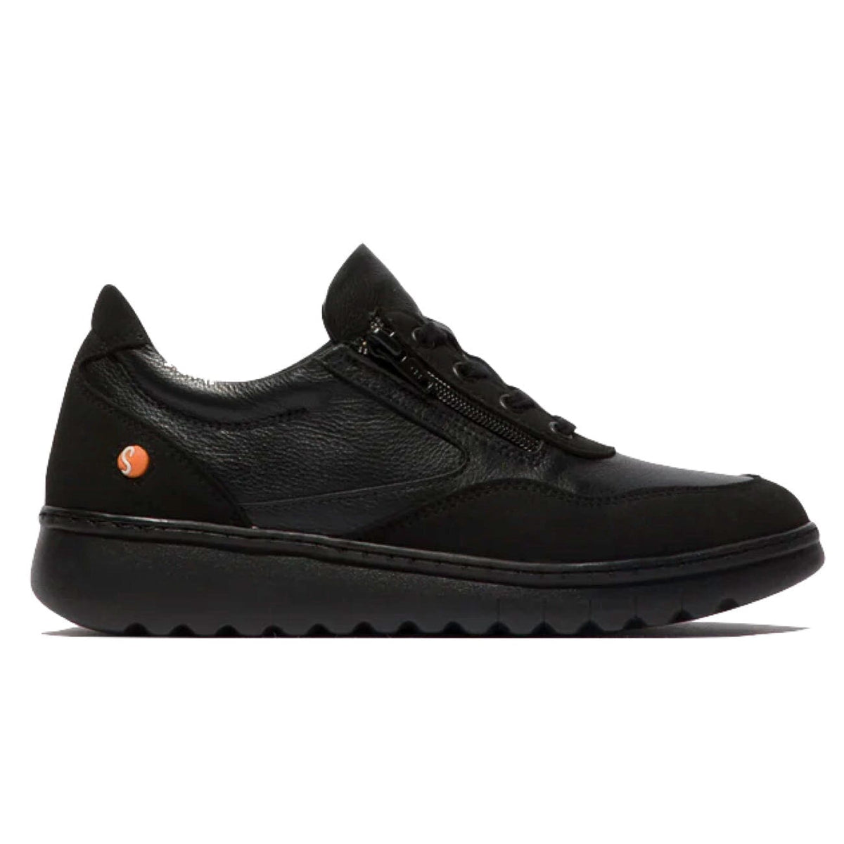 Softinos, Echo700, Laceup Shoe, Supple Leather &amp; Suede, Black w/ Black Suede Shoes Softinos 