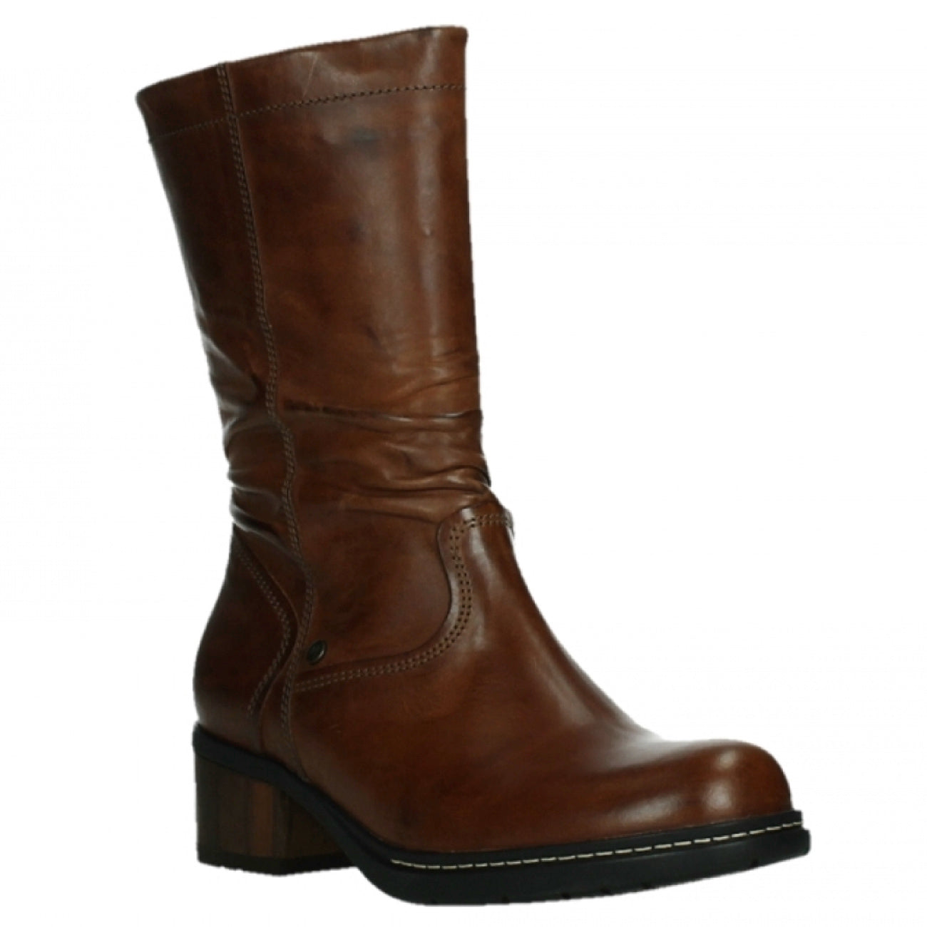 Wolky, Edmonton, Boots, Soft Wax Leather, Cognac Boots Wolky Cognac 37 