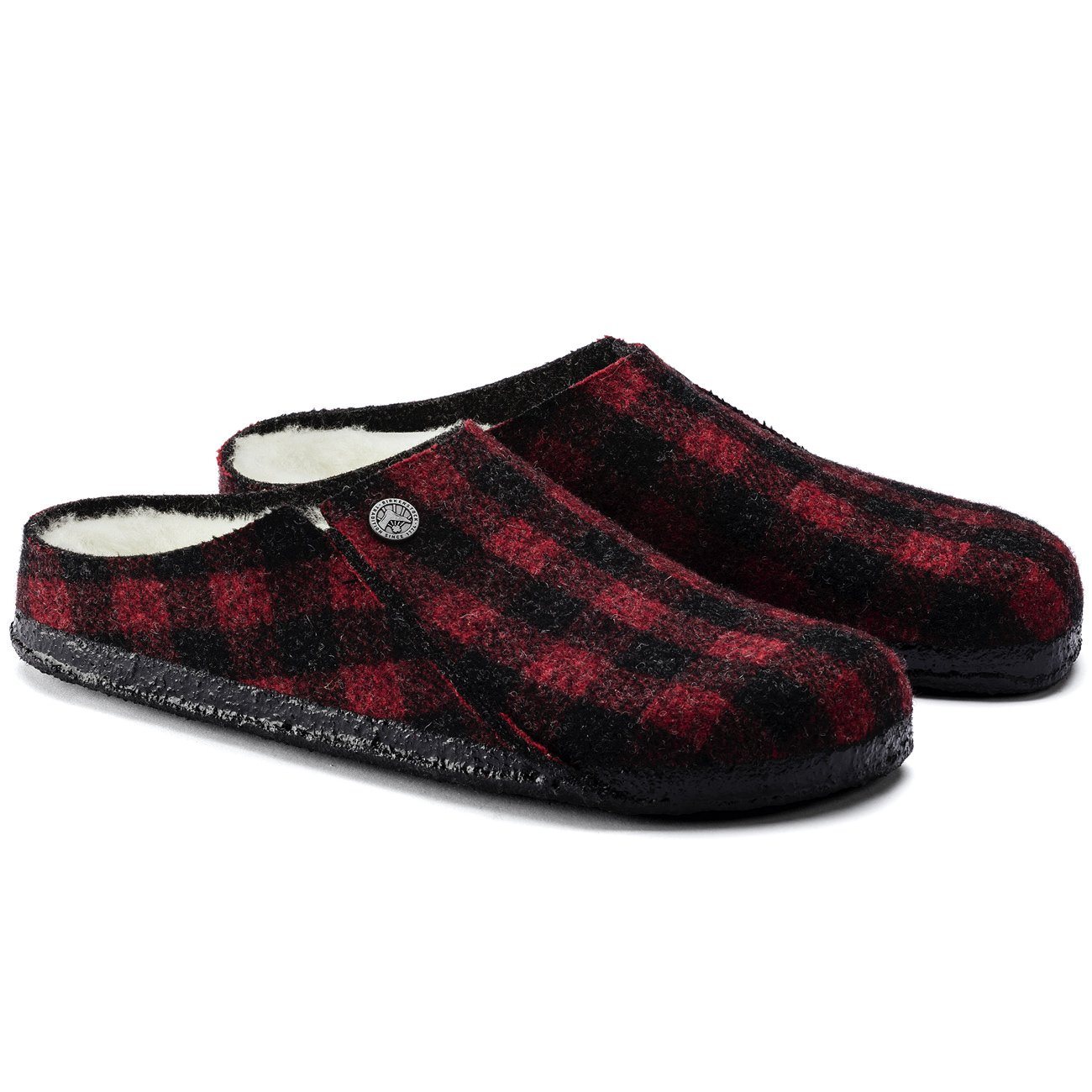 Birkenstock Seasonal, Zermatt, Wool Felt/Latex, Regular Fit, Plaid Red House Shoes Birkenstock Seasonal Plaid Red 39 