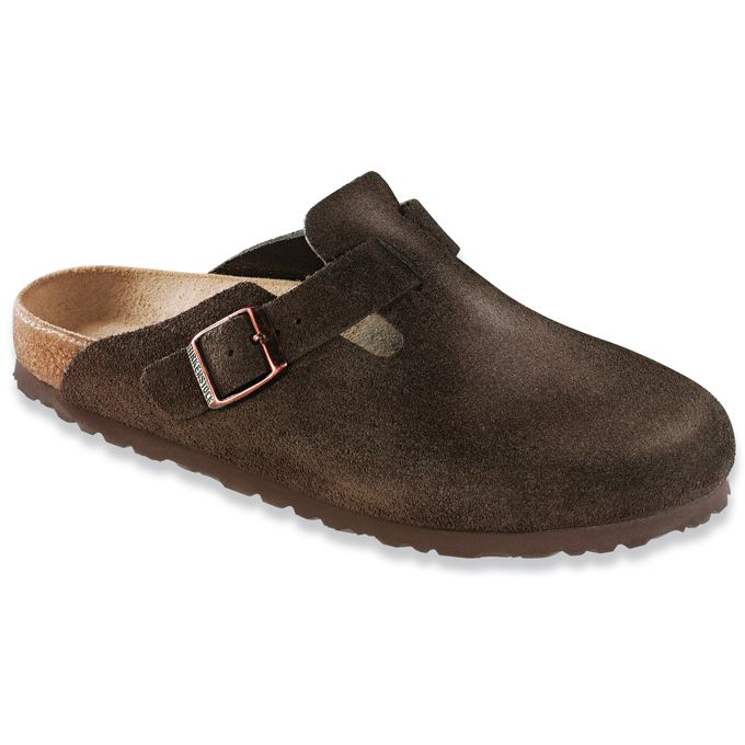 Birkenstock, Boston, Narrow Fit, Suede Leather, Mocca Clogs Birkenstock Classic 